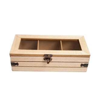 Pudełko na herbatę drewniane 3 przegrody 24x11x7,5cm