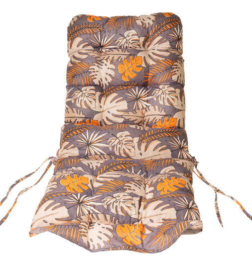 Poduszka na fotel ogrodowy szara w liście gr. 8 cm
