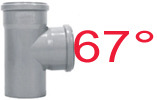 Trójnik kanalizacyjny wewnętrzny 50/50mm (67')