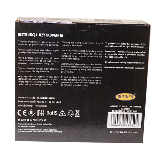 Lampki zew/wew 500 Led 12,5m biały zimny i niebieski