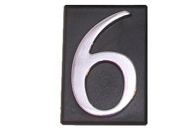 Cyfra 6/9 samoprzylepna 4,5cm tabliczka chrom