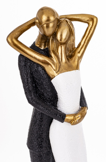 Figura złota para biała suknia, czarny garnitur 30cm