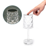 Lampka plastikowa z baterią USB 26cm kryształ kielich