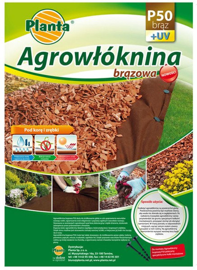 Agrowłóknina P50 brąz 1,1x10m ściółkująca Planta