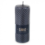 Świeca walec czarna metaliczna 18x7x7cm