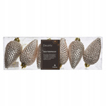 Bombki Szyszki szampańskie 8cm 6sztuk