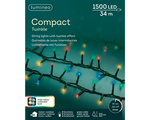 Lampki zew/wew compact 1500Led Flesz 34m zielony/ multi 8funkcji na 3-4,5m choinka