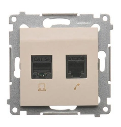 Gniazdo telefon-komputer krem SIMON 54