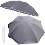 Parasol poliester średnica 240cm łamany szary 8 żeber