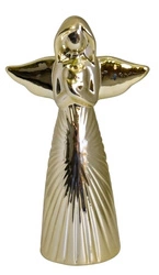 Anioł ceramiczny lustro złoty 11,5cm