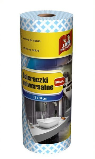 Ściereczki uniwersalne na rolce 50 sztuk kolorowe
