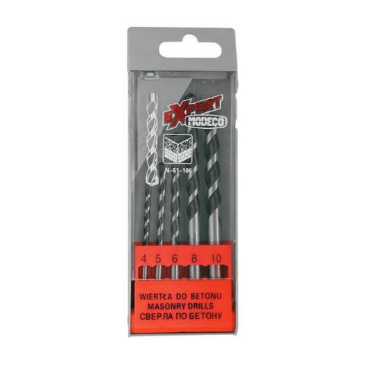 Zestaw wierteł do betonu 4-10 mm 5sztuk Modeco