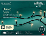 Lampki zewnętrzne 360Led 27m czarny/ ciepły biały Flesz 8funkcji