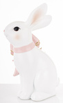 Figurka Królik biały z różową kokardą 26x17cm