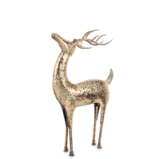 Jeleń metal stojący złoty 70x44cm