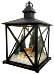Latarnia czarna scena z sarenką LED 38cm
