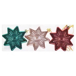 Bombki gwiazdki wielokolorowe 3 sztuki