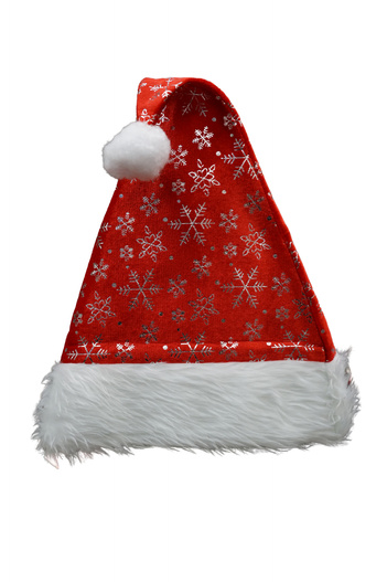 Czapka Mikołaja czerwona w srebrne gwiazdki
