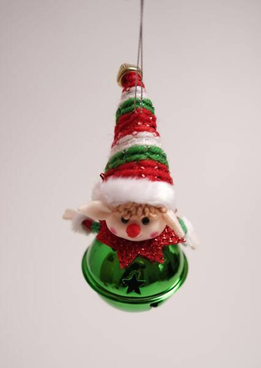 Elf filcowy zielono-czerwony / czerwono-zielony zwisające nogi 28cm