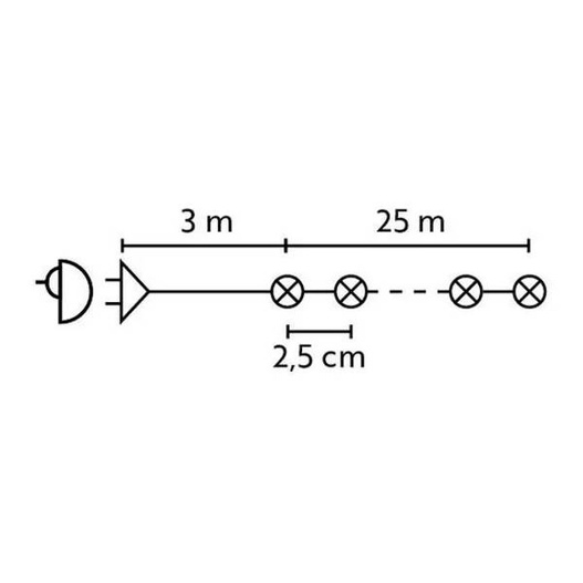 Lampki 1000LED multikolor 25 m z zasilaczem