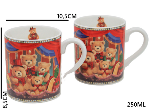 Komplet 2 sztuki kubków Misie w pudełku 250ml