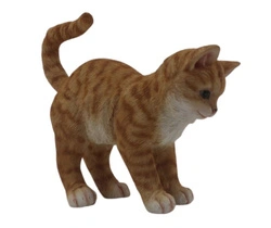 Figurka KOT stojący brązowy w cętki 21cm