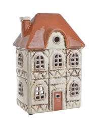 Domek Holenderski T-light kremowy, brązowy dach 1 piętro