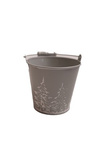 Osłonka metalowa szara białe choinki h11cm