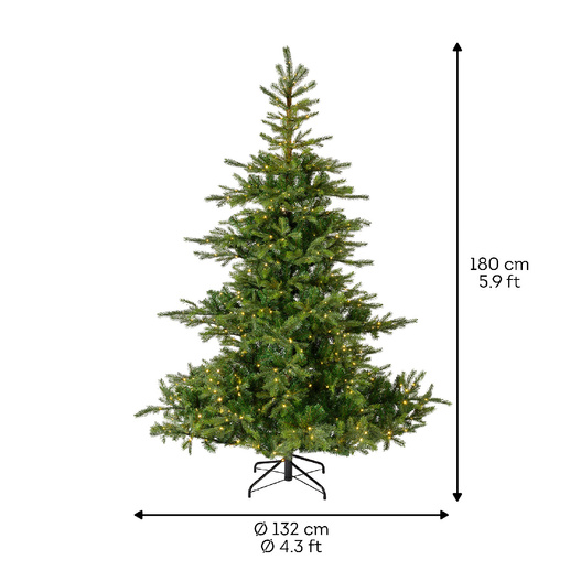 Choinka 180cm Jodła 400 Led biały ciepły PE