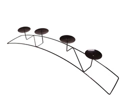 Świecznik metalowy stelaż 4 świece, czarny 60x8/6cm