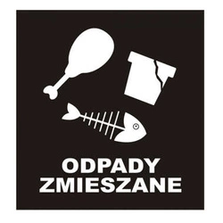 Naklejka na kosz do segregacji odpadów Odpady zmieszane RG5