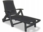 Leżak plażowy składany duży Zircone 114x110x234cm antracyt