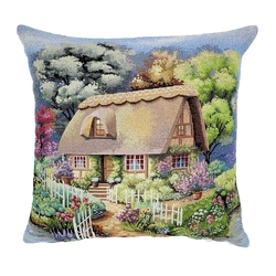 Poszewka na poduszkę 40x40cm domek Chenille