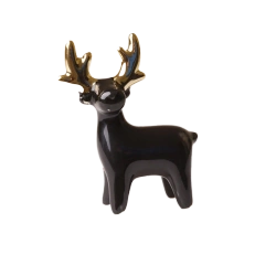 Czarny mini renifer ze złotymi rogami