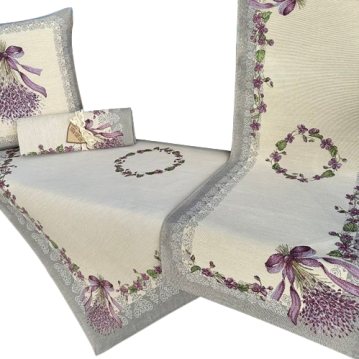 Bieżnik na stół Bukiet Lawenda 40x100cm Chenille 
