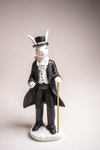 Figurka Zając w czarnym fraku lub białej sukience 28cm