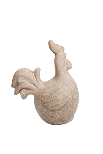 Figurka Kogut ceramiczny beżowy cieniowany 19x23cm