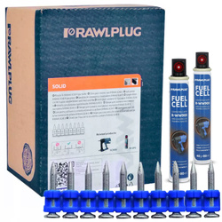 Gwoździe do betonu 38 mm 1000 szt. + 2x gaz Rawlplug