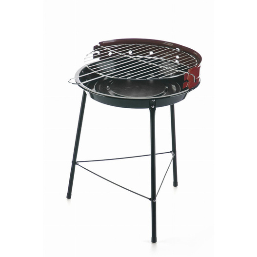 Grill okrągły 43x32,5cm czarno-czerwony