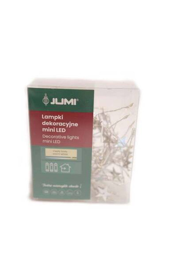 Lampki na baterie 100 mini LED gwiazdki ciepły biały 200+30cm