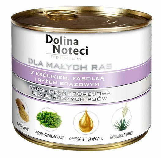 Karma dla małych psów Premium królik z fasolą 185g