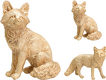 Figurka Lis ceramiczny szczotkowany złoty 20cm 2wzory