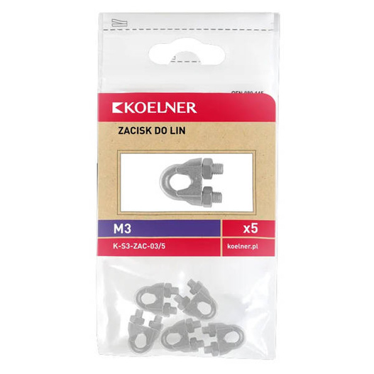 Zacisk kabłąkowy do lin 3mm 5sztuk Koelner
