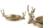 Taca metal złota uchwyty głowy Renifera 14 x 9 cm