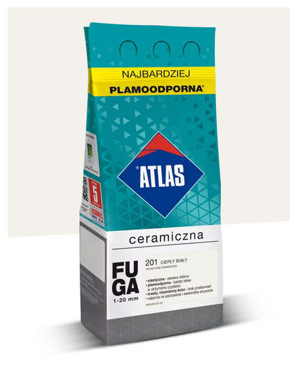 Fuga ceramiczna 1-20mm Atlas 201 ciepły biały 2kg