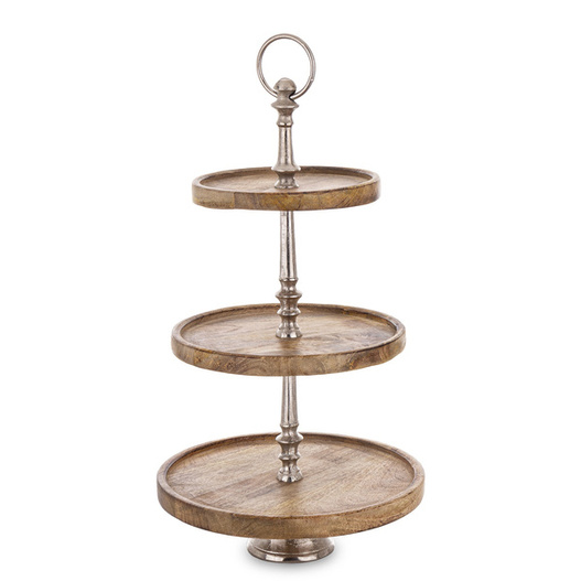 Patera 3-poziomowa drewniana 54 cm