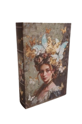 Pudełko książka kobieta z motylami 33x22x7cm