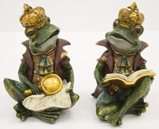 Figurka ceramiczna żaba podpórki do książek 2szt