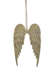 Zawieszka skrzydła metalowe złote 14,5cm