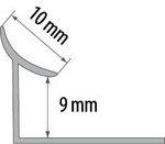Profil wewnętrzny wąski PCV 2,5m 9mm kość słoniowa
